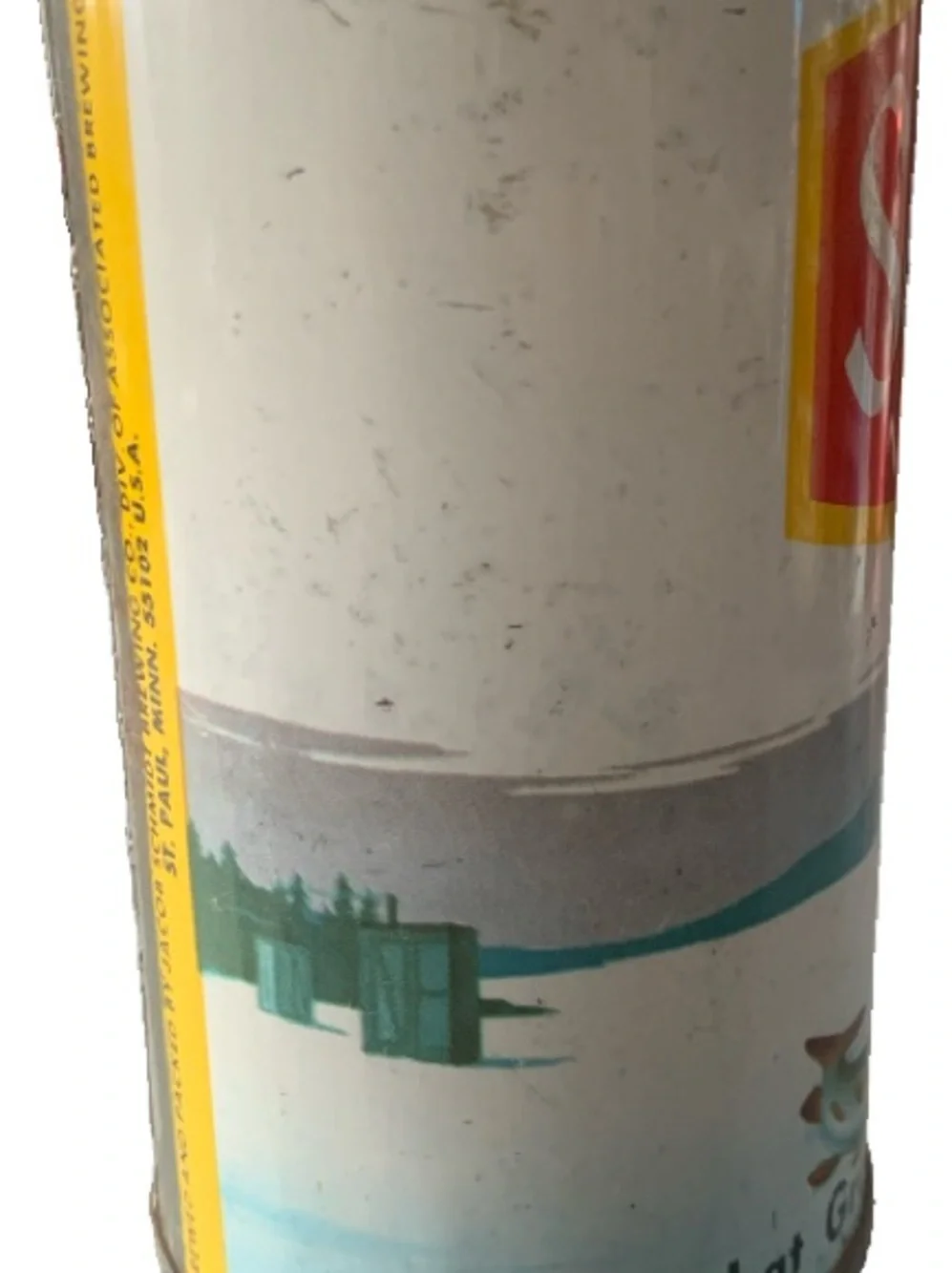 Vintage Beer Can Schmidt Beer Ice Fishing Empty Steel Can